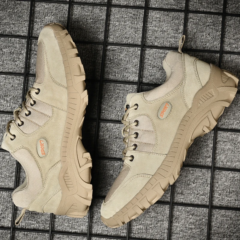 Patchwork Outdoor Sneakers Breathable Men's Casual Shoes Desert Combat Footwear Large Size Non-Slip Hiking Shoes