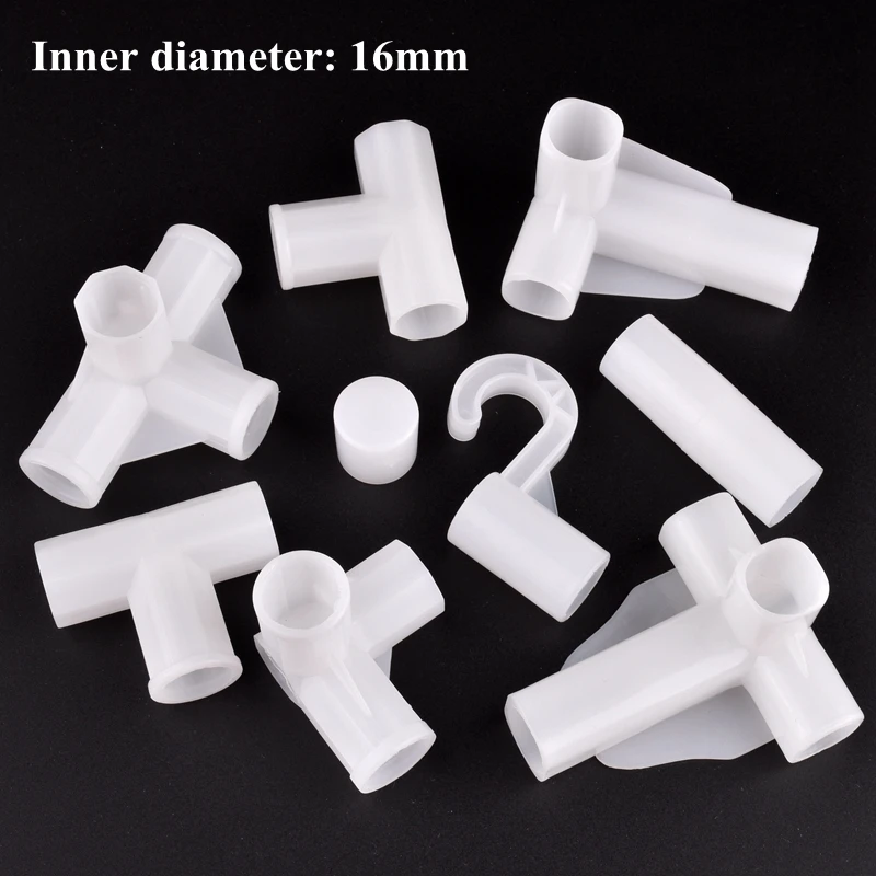 Description Picture 2 of item2~20Pcs Tee Four Way Plant Support Connector Inner Dia16mm Water Pipe Joint Shelf Tent Fixed Fittings DIY Yard & Garden Decors