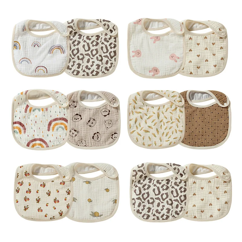 Baby Bib Saliva Towel Cotton Bib For Infant Toddler Waterproof Cute Cartoon Print