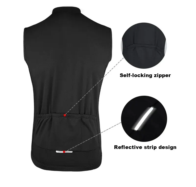 GRSRXX Winter Thermo-Radjacke MTB Fahrradmantel Fahrradbekleidung Ärmellose Radtrikots Ciclismo Jacken Herren Damen – Detail 3