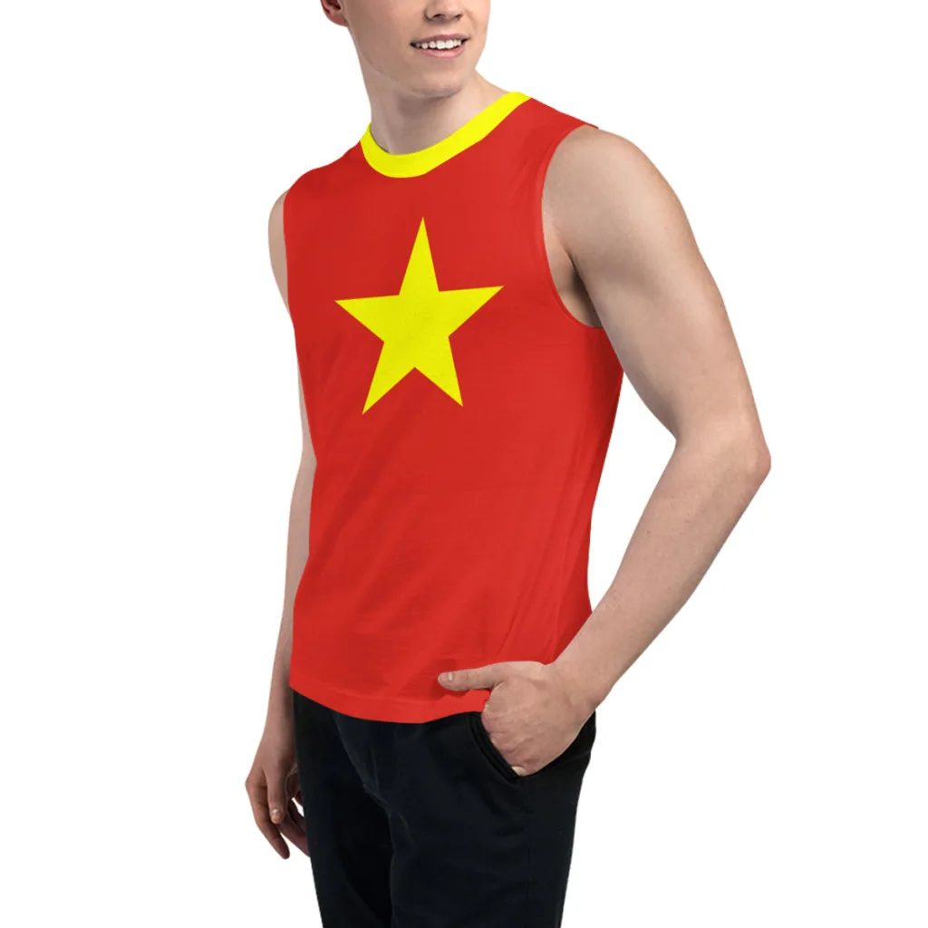 Sleeveless T-shirt Vietnam Flag 3D Men's Boys Tshirt Gyms Tank Tops Fitness Joggers Basketball Training Vest