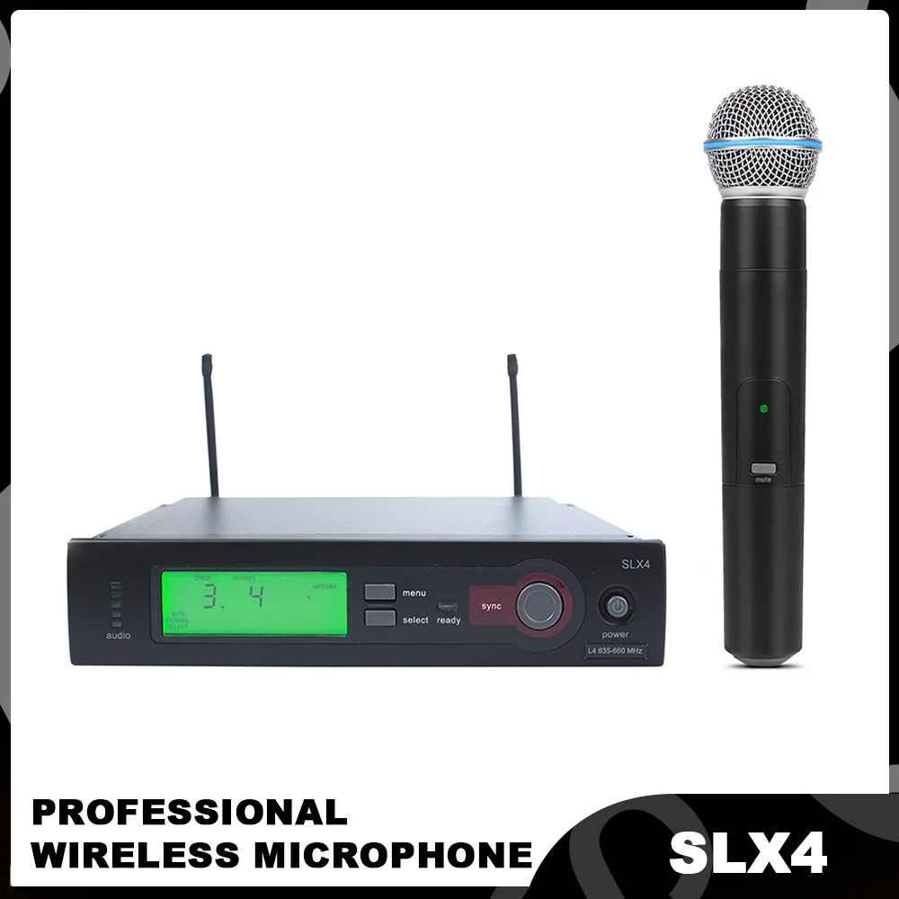 

SLX4 professional wireless microphone system SLX SLX24 BETA58 UHF top quality Stage Karaoke 1 Channel Handheld Dynamic MIC