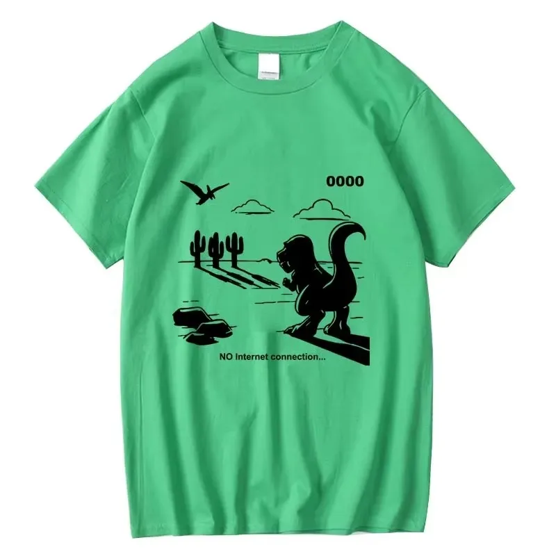 Herren-T-Shirt aus Baumwollmischung, lässig, lustiges T-Shirt mit Dinosaurier-Aufdruck, lockerer O-Ausschnitt, Sommer-T-Shirt, kurzärmeliges T-Shirt, Herren-Shirts, Oberteil – Detail 5