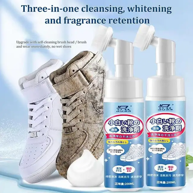 200ML Shoes Cleaning Agent Portable White Shoes Foam Cleaner Cleaning  Accessories Shoes Cleaner with Brush for Shoes Sneakers