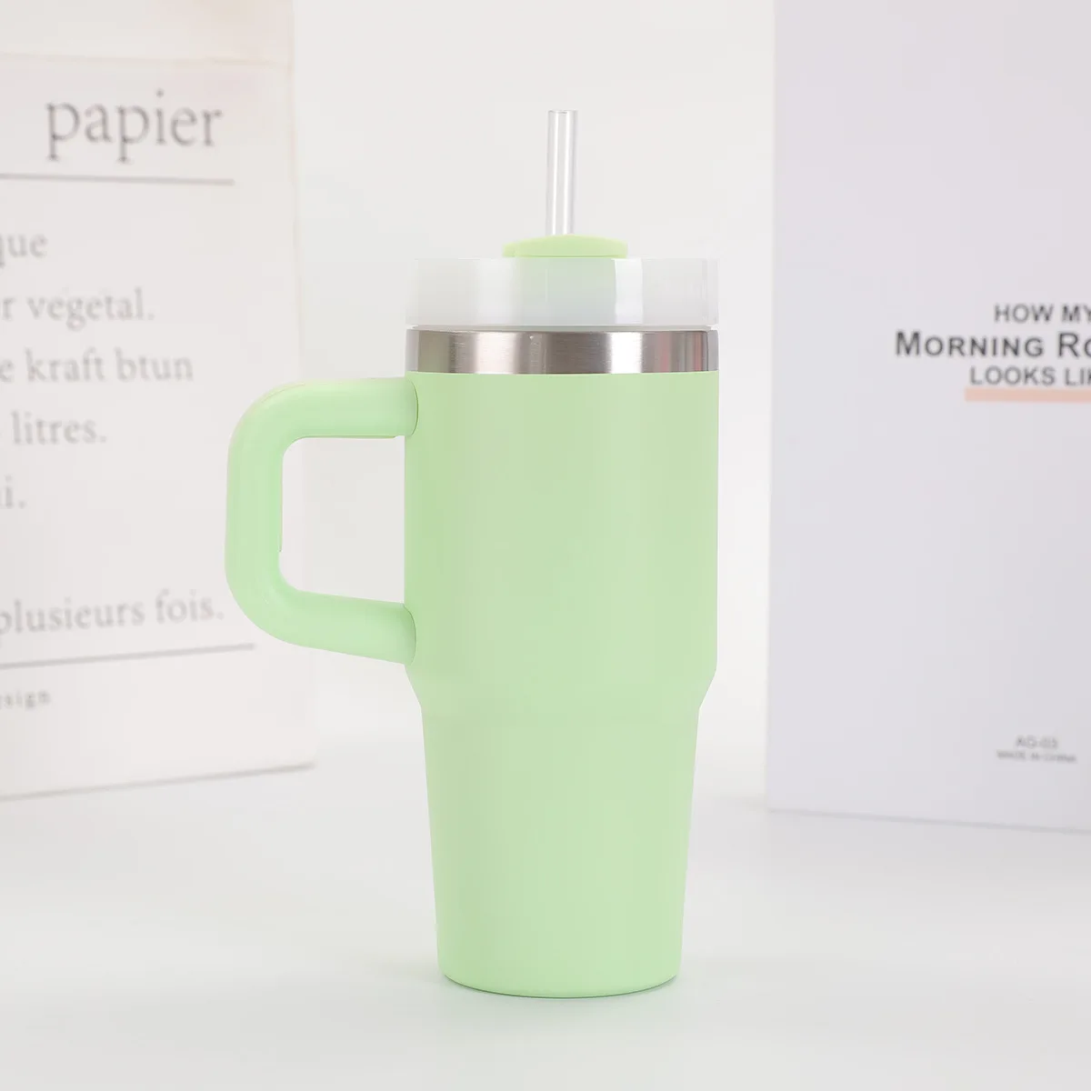 كوب سيارة 14 أونصة مع مقبض بطبقة مزدوجة كوب قهوة م...