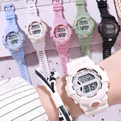 Fashion Candy Electronic Watch Women Men Life Waterproof Digital Sports Watches Kids Multi-function Wristwatch Casual Hand Clock
