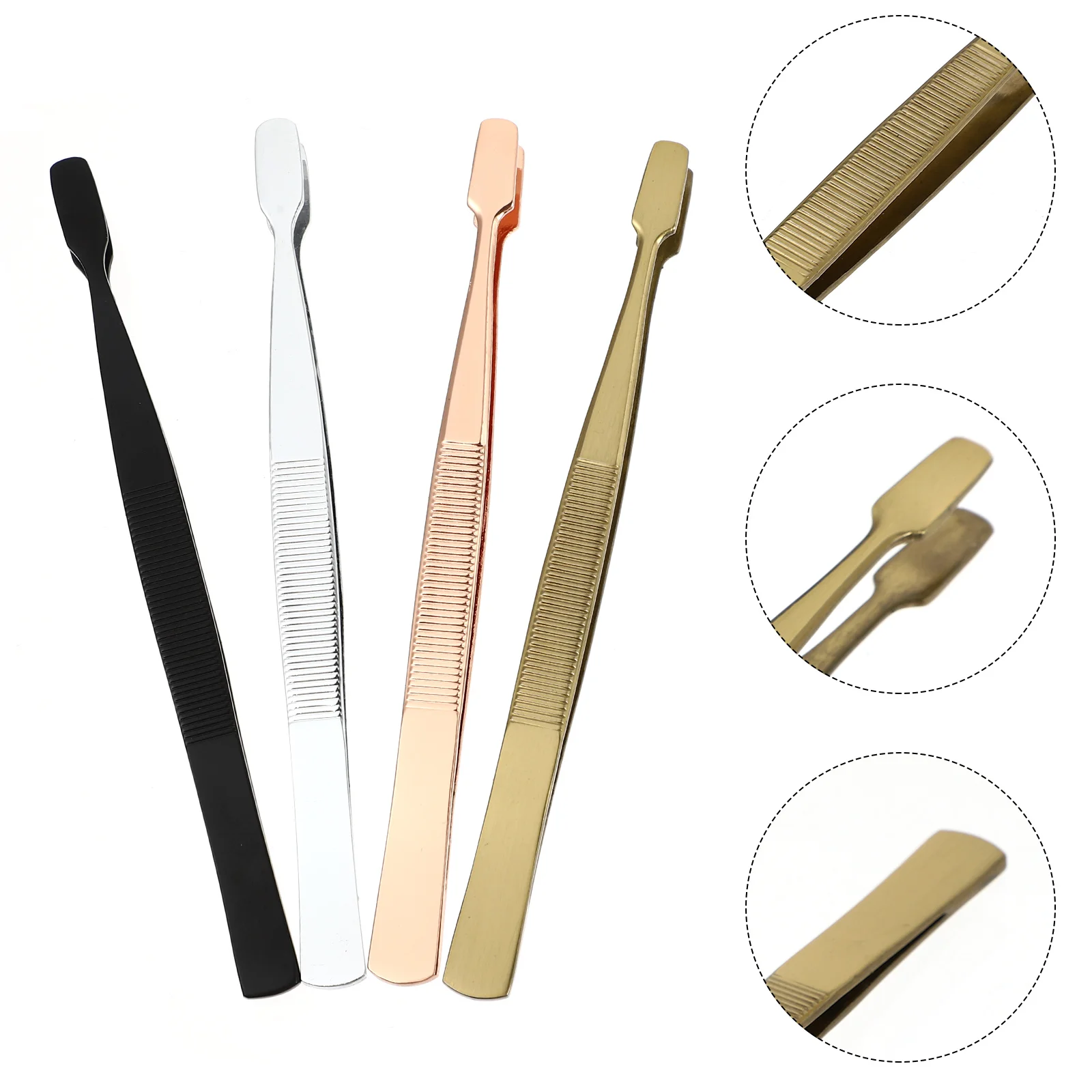 

4 Pcs Philatelic Tweezers Stamp Nipper Premium Letter Stickers Long Stainless Steel Anti-static Clip Practical Cash Miss