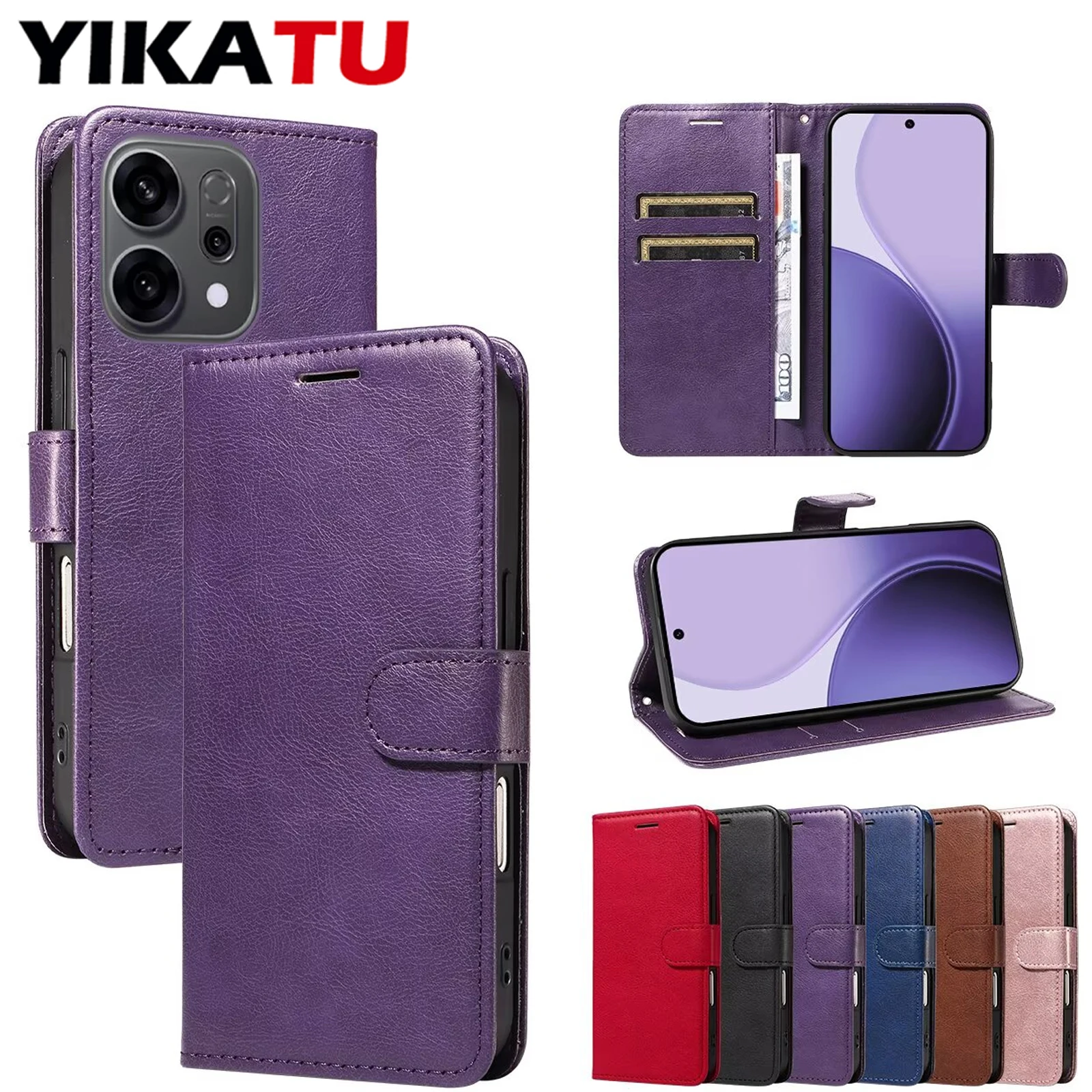 Skin-Friendly Flip Wallet Leather Phone Case