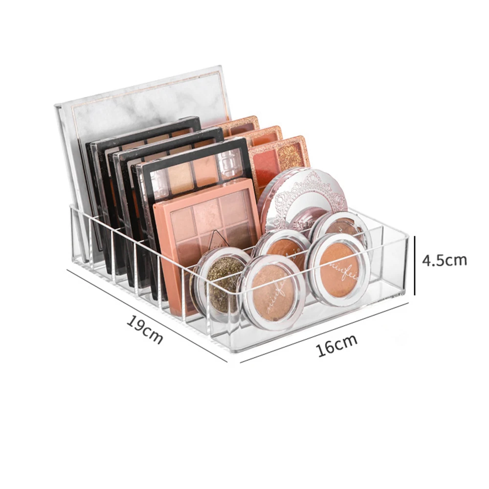 7 Compartments Storage Box Clear Plastic Makeup Cosmetic Stand Holder Makeup Lipstick Eyeshadow Palette Storage Organizer New 6