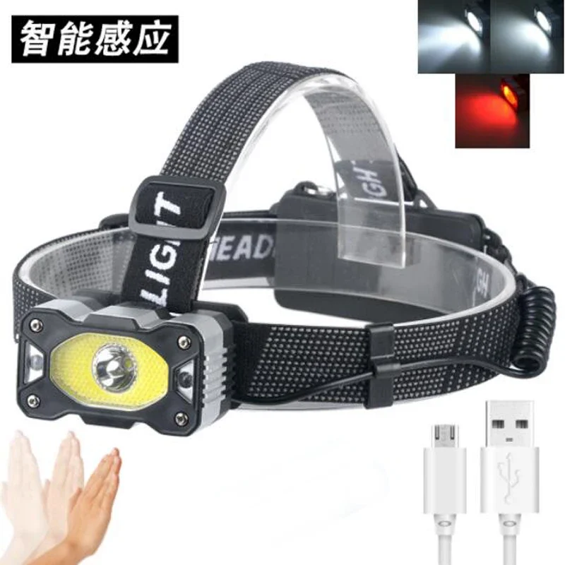 T707 Intelligent Induction Ultra Bright XPG+COB LED Headlamp Zoom Headlight Torch Flashlight Smart Motion Sensor 18650 Head Lamp