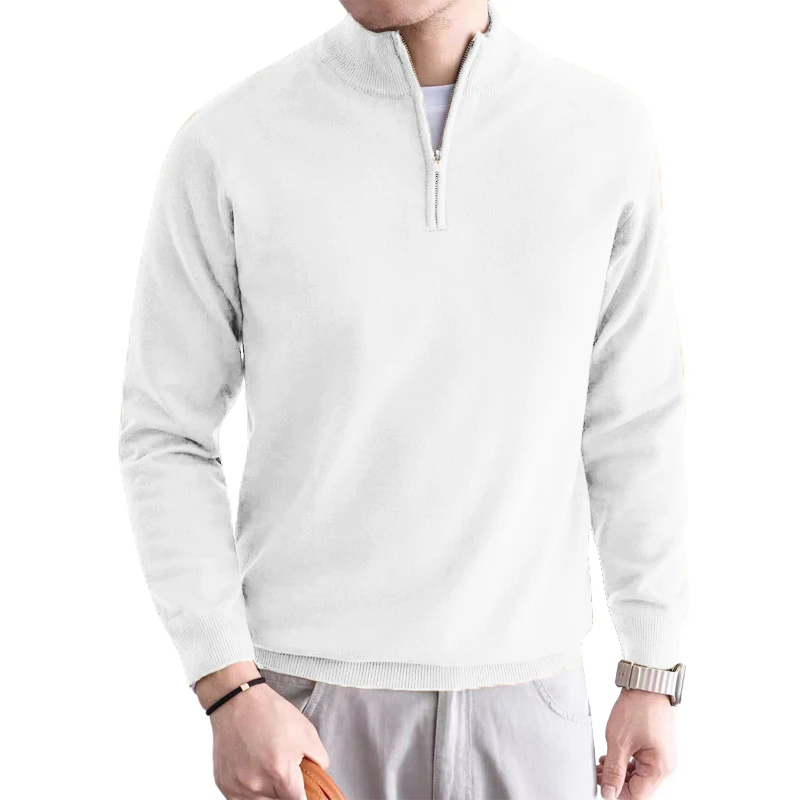 Animal Game Men Turtle Neck Knitted Polo Sweaters Solid Knit Blouse Men's Cold Blouse Male Casual Pullovers Warm Zipper Knitwear