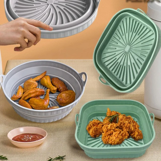 Air Fryer Silicone Round Mat with Glove Pads Non-stick Practical Dishwasher  Safe Tray for Air Fryer Steamer Oven 
