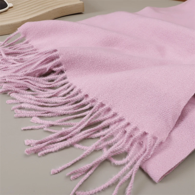 2023 Winter Frauen Schals Lange Warme Gradienten Imitation Kaschmir Hijab Solide Dame Schal Wrap Weibliche Pashmina Bandana Kopf Schal – Detail 11