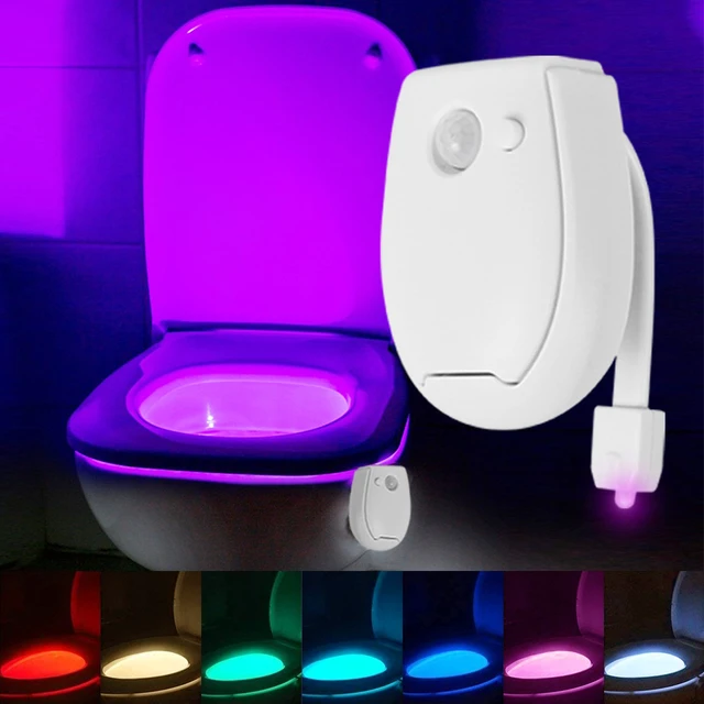 Night Light LED WC Toilet Bowl Seat Bathroom Night light Toilet Light PIR  Motion Sensor 8 Colors Backlight for Children