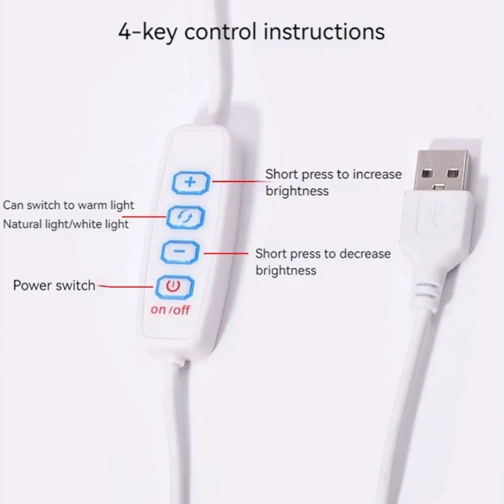 LED Nail Lamp U-shaped Half Moon Nail Work Light 3 Colors 10 Brightness Filling Light Beauty Salon Simple LED Makeup Desk Lamp