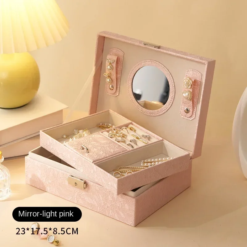 European Princess Children's Jewelry Storage Box, Multi-layer Lockable Jewelry Box, Earrings and Earrings Jewelry Storage Box