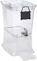 2.5 Gallon Large Tritan Beverage Dispenser with “Party Top” Lid Tray, Drip Catching Tray, Drink ID Tag, Cold Drink Serve 1