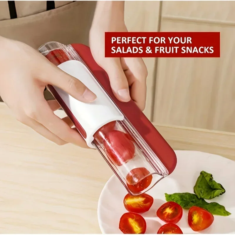 Grips Grape Tomato And Cherry Slicer Kitchen Vegetable Fruit Cutter Chopper Tools Auxiliary Baby Food Kitchen Cooking Tool