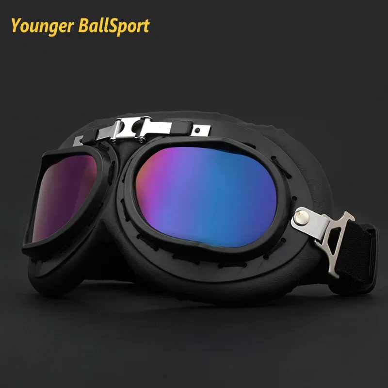 

2023 Retro Motorcycle Goggles 100% UV400 Glasses Vintage Moto Classic Goggles for Cycling Pilot Steampunk ATV Bike Copper Helmet