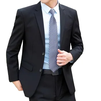 8XL Suit (Blazer+pants) Fashion Business Gentleman Italian Style Slim Solid Color Professional Suit Wedding Groom Best Man Suit 1