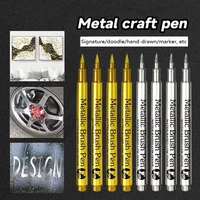 4/6pcs Waterproof Permanent Metallic Brush Paint Marker Pens DIY Resin Mold Gold Silver Drawing Supplies Craft Markers Pen 2