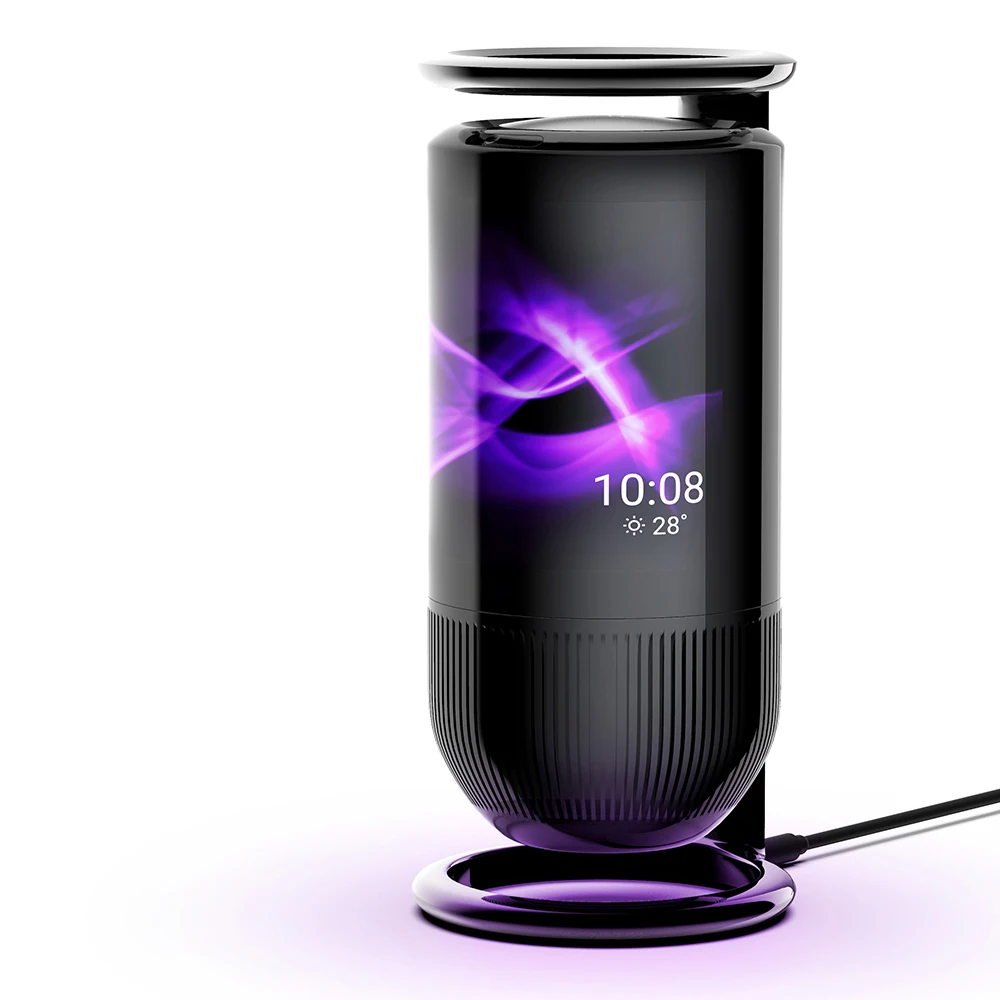 Mirage AMOLED 터치 디스플레이 무선 베이스 음악 led 라이트, 스마트 BQB 블루투스 와이파이 아마존 알렉사와 독특한 3.1 채널 스피커
