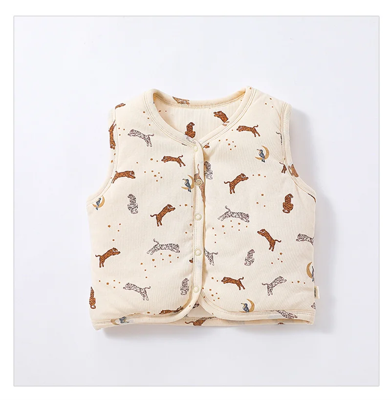 Children's Clothes Thick Printed waistcoat Warm Vest For Baby Boys Girls Double Padded Autumn Winter Waistcoat For Newborns