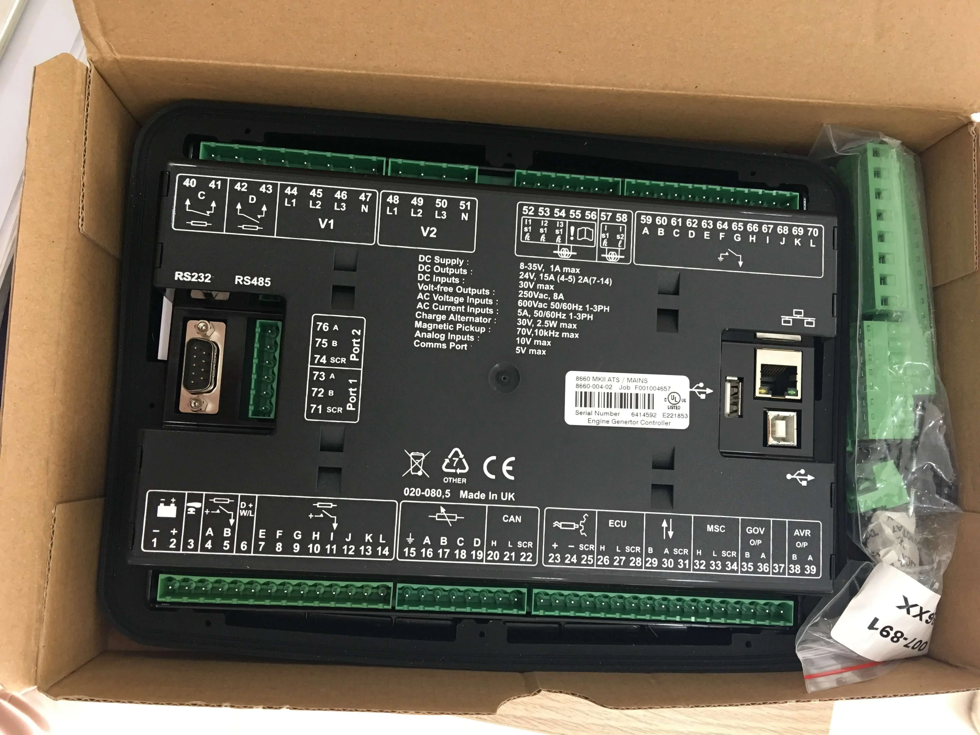 Description Picture 4 of itemDSE8660MKII Original DeepSea DSE8660 MK2 Diesel Generator Controller Remote Control Panel Board Made in UK Genuine Accessories