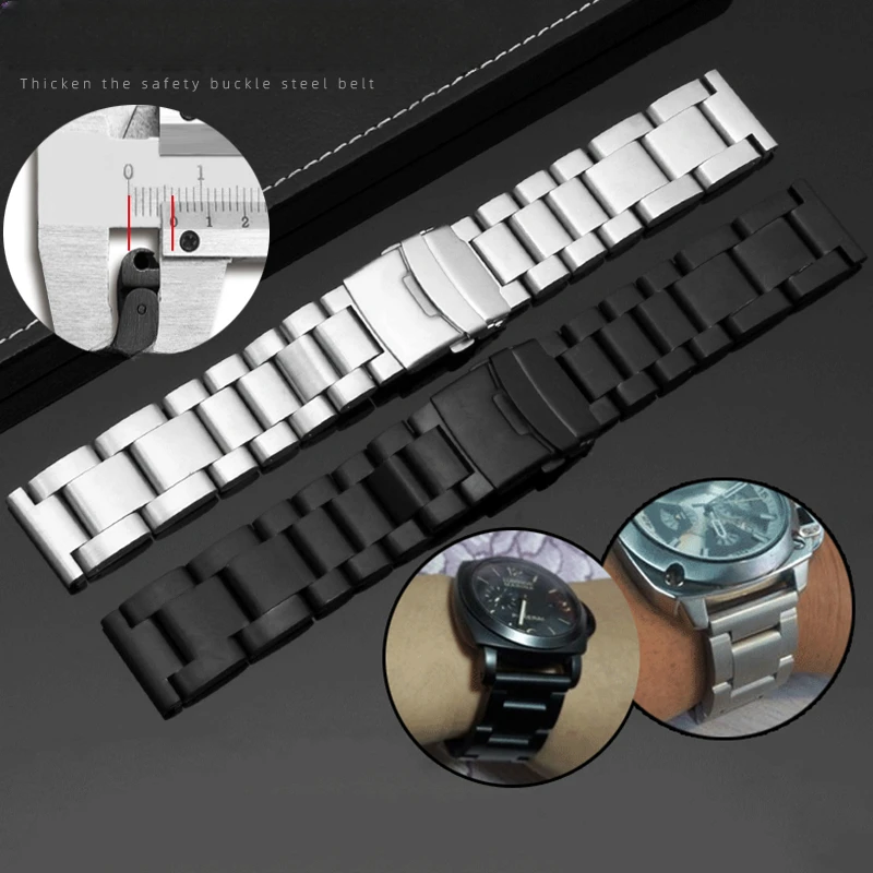 Cinturino Per Orologio Da Uomo Smerigliato Antiruggine Impermeabile Ispessimento Per Panerai Diesel Dz449 600 Cinturini Breitling 22 24 26Mm