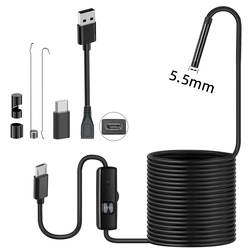 KUTOU 8mm High-Resolution Endoscope Camera for Engine and Sewer Inspection