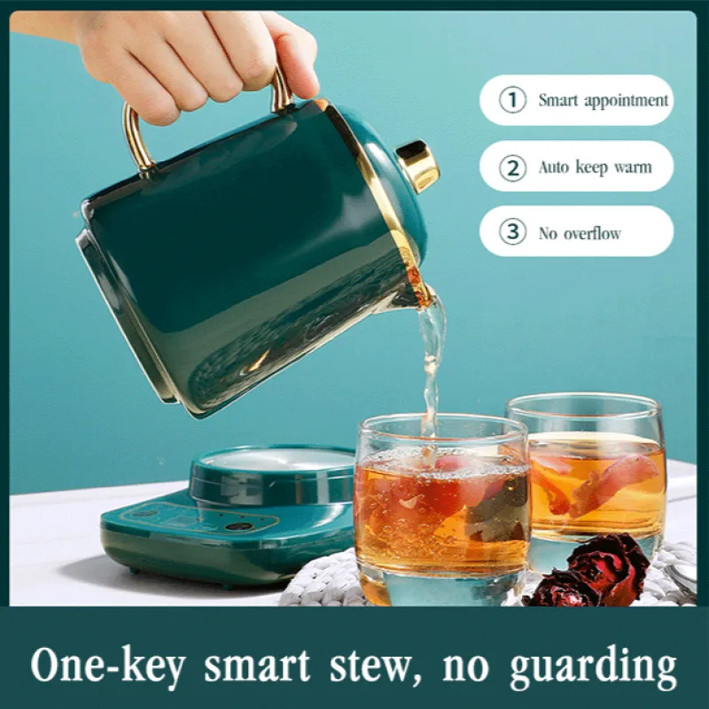 Household multifunction ceramic mini tea boiler soup office electric stew cup split teapot