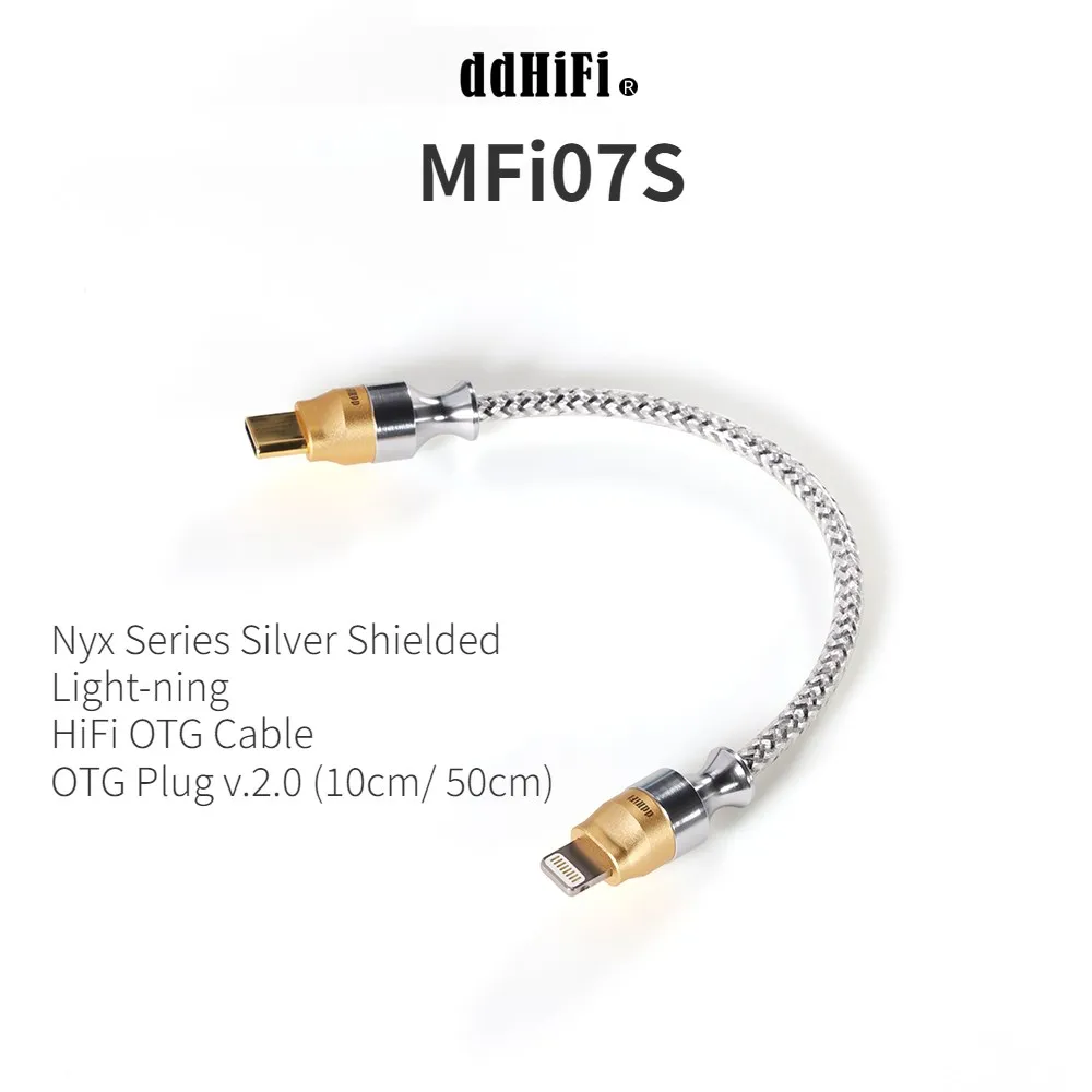 

DD ddHiFi MFi07S Nyx Series Silver Shielded Light-ning HiFi OTG Cable with Supercharged High Current OTG Plug v.2.0 (10cm/ 50cm)