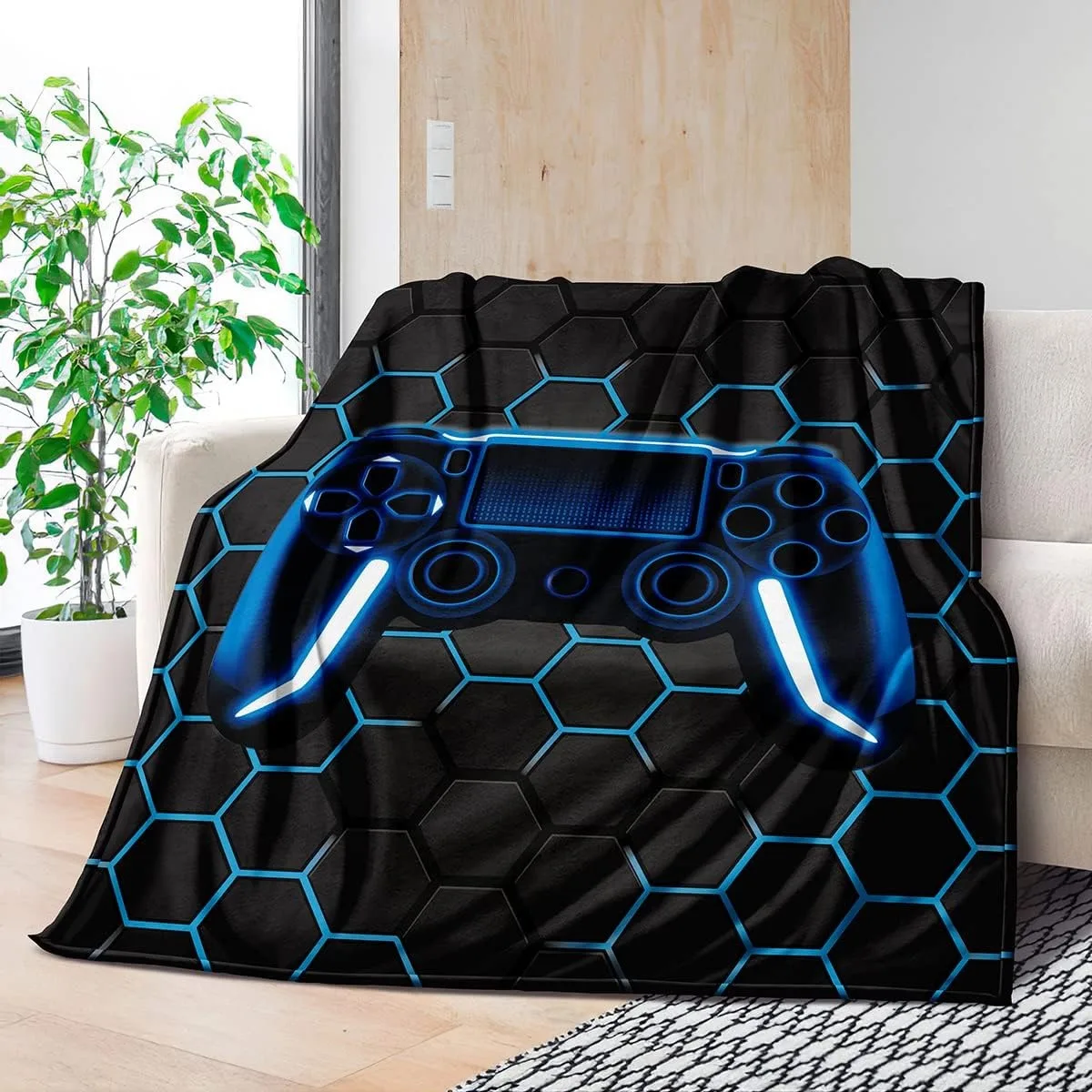 Bedding Gaming Throw Blanket Super Soft, Gamer Gift for Couch Sofa for For Kids Boys Teens Video Game 4