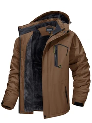 TACVASEN Men's Insulated Outdoor Jacket with Removable Hood - CN XL (US S) (Coffee)