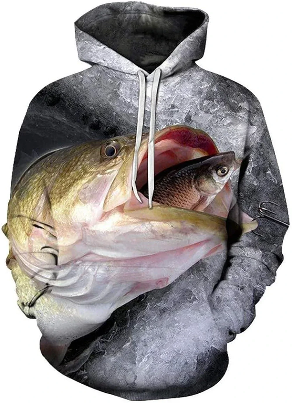 thumbnail image 1 of Sudadera con capucha para hombre, diseño de peces, estampado 3D, para amantes de la pesca, informal, de manga larga, ropa deportiva de gran tamaño, 6XL, 1 of 5