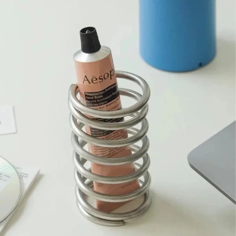 Stainless Steel Creative Toothbrush Holder Metal Bathroom Toothware Rack Toothpaste Makeup Brush Storage Decoration Storage Rack