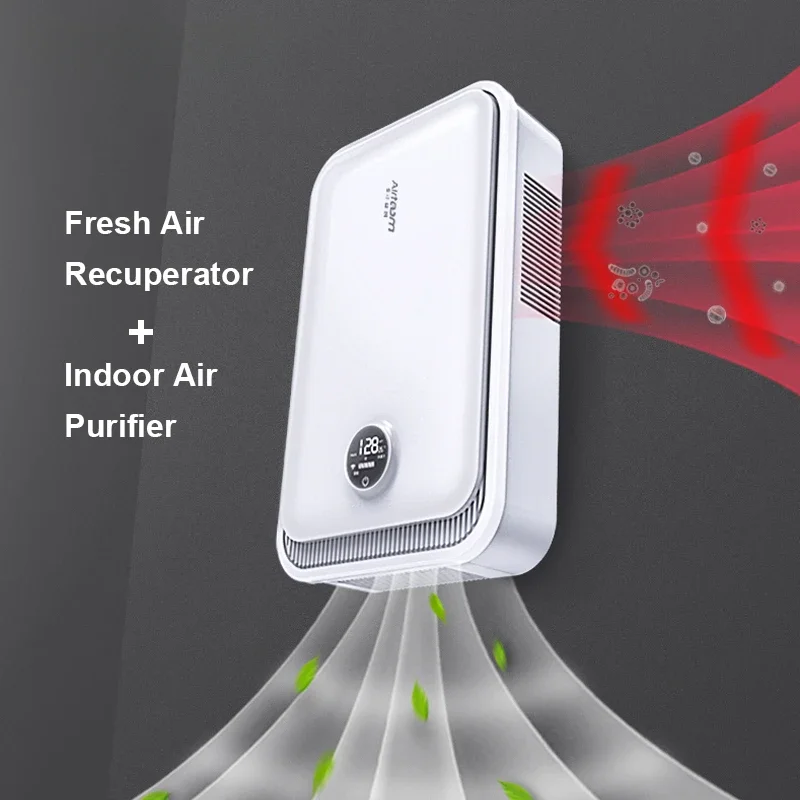 ERV Wall-mounted Bidirectional Flow Fresh Air Supply Air Treatment Recuperator Energy Recovery Ventilation