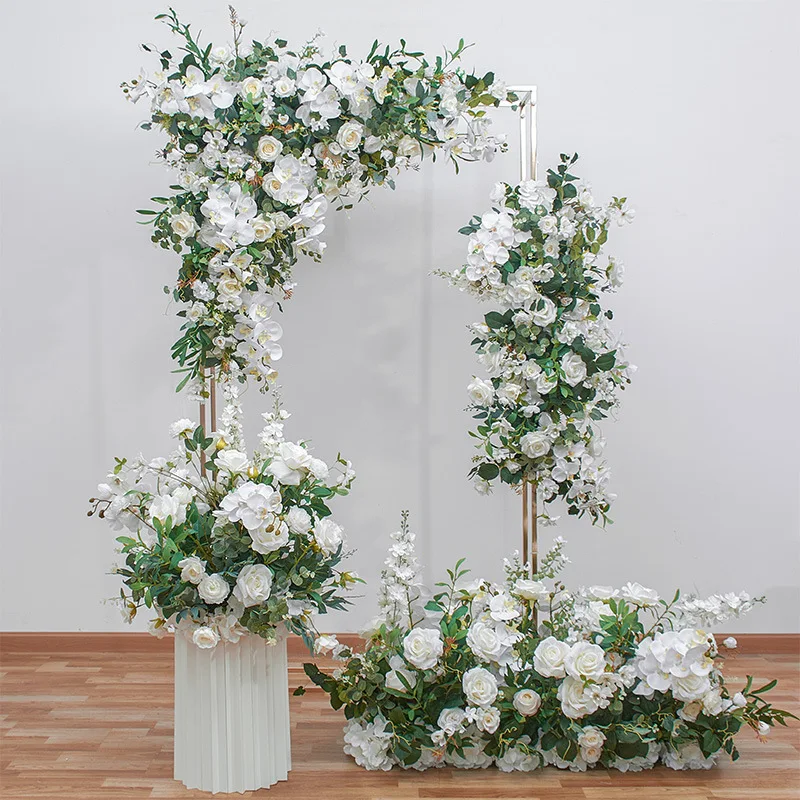 

Luxury Outdoor Lawn Flower Frame Wedding Arch Square Column Plinth Balloon Props Floral Stand For Backdrop Birthday Stage Decor