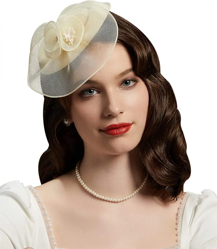 Party Hats Piece Black Fascinator Hats For Women 20s 50s Vintage