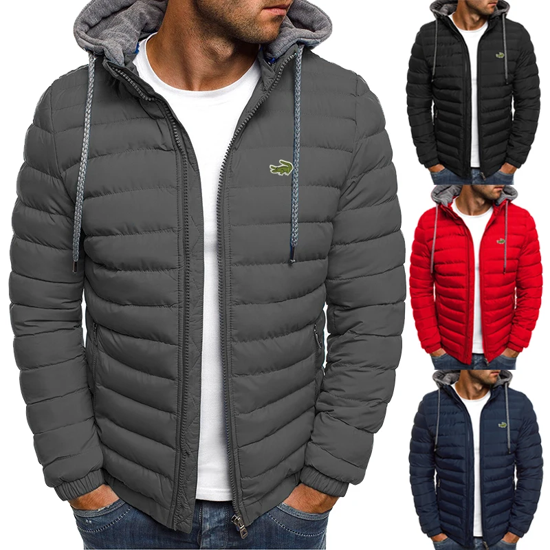 CARTELO-Chaqueta con cremallera bordada para hombre, Sudadera con capucha deportiva para montañismo al aire libre, chaquetas chaqueta informal deportiva para hombres cuello y cremallera bombardero impermeable aire libre nuevo