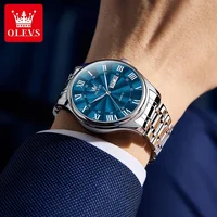 OLEVS 3663 Men Watch Fashion Business Roman Scale Luminous Waterproof Double Calendar Men Quartz Watch Top Luxury Brand Watch 1