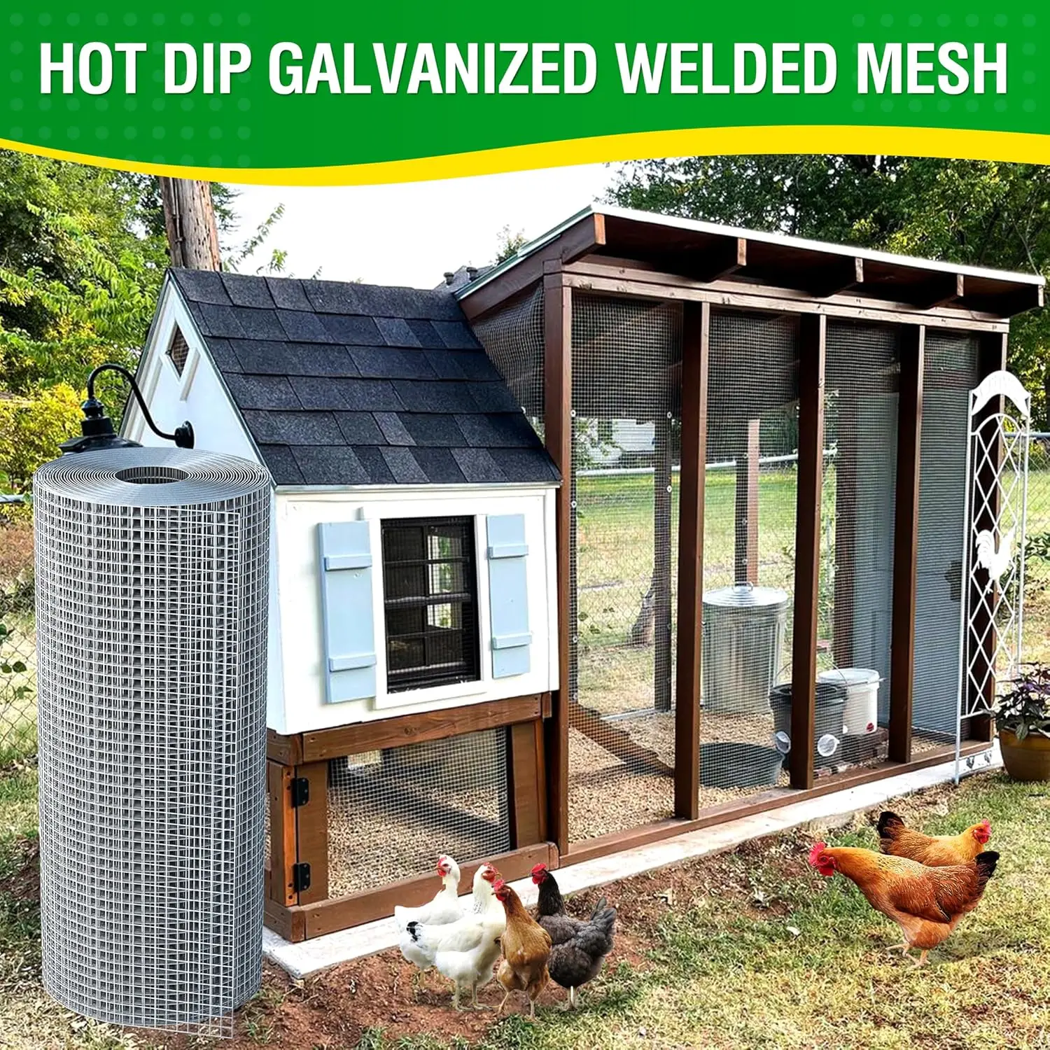 Hot-Dip Galvanized After Welding Hardware Cloth 1/2 inch 48 X 100 ft 19 Gauge, Rust and Corrosion Resistant, Easy to Bend