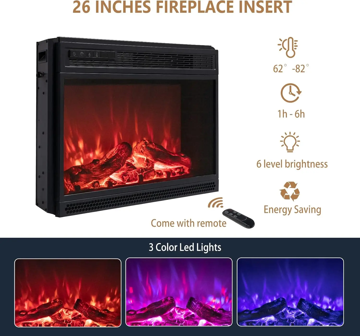 Electric Fireplace with Mantel,Fireplace TV Stand for TVs Up to 85'',Modern Entertainment Center,Storage,TV Console with Shelves 4