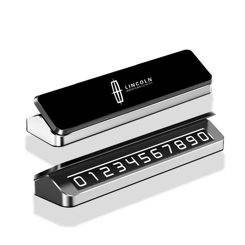 

Metal Car Mobile Phone Temporary Parking Number Plate DIY Logo for lincoln navigator MKX CONTINENTAI mkz mkc mkt mks Accessories