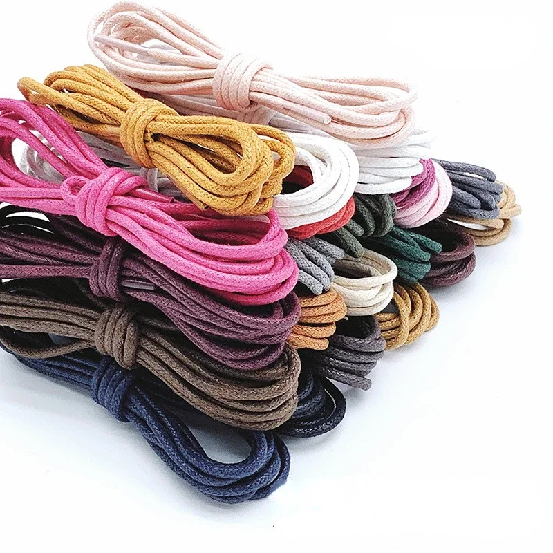 Durable Waterproof Waxed Cotton Round Shoelaces