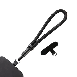 Versatile Adjustable Phone Strap Clip Holder - 7mm Thick Lanyard for Neck, Shoulder, Crossbody & Wrist (Black)