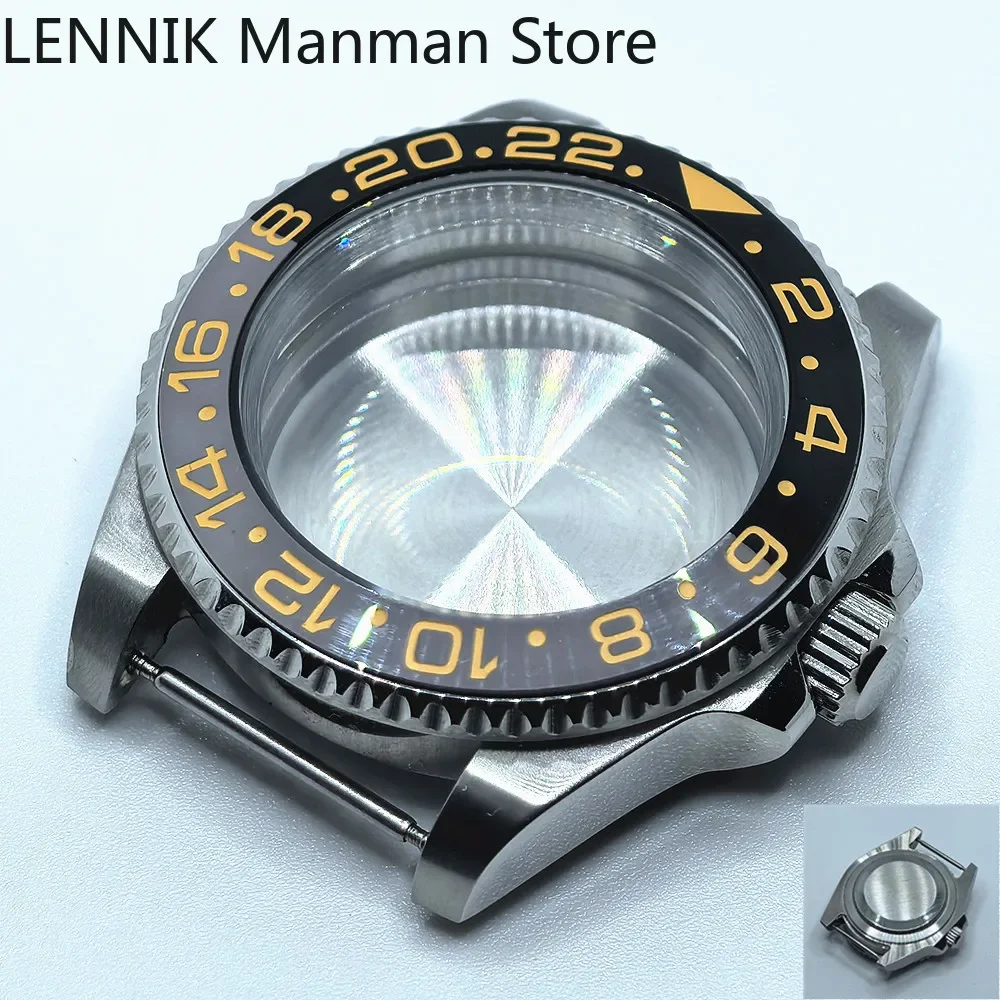 40mm Black PVD Watch Case with Transparent Back Glass