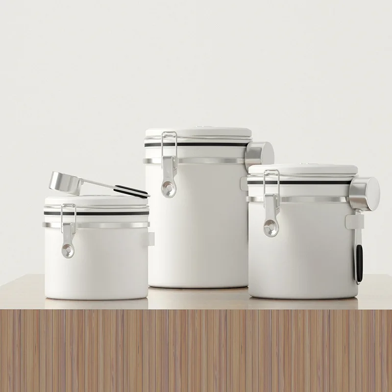 Stainless Steel Jars Airtight Coffee Storage Container Canister Set with Scoop for Beans Tea Keep Fresh | Дом и сад