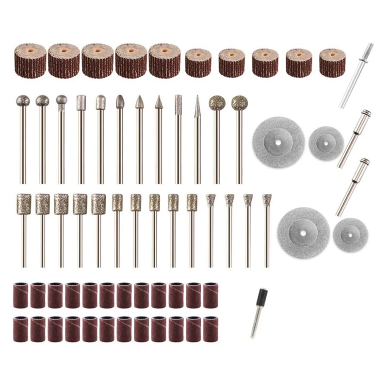 Rotary Tool Accessories Kit, Stone Carving Set Diamond Coated Grinding Head Burr Accessories Polishing Kits mobile woodworking bench