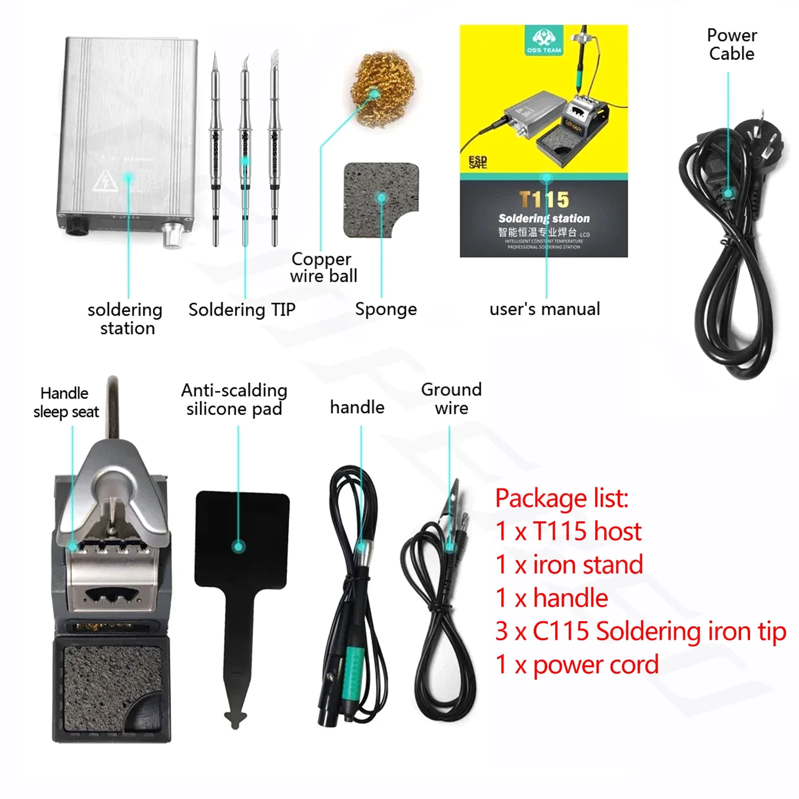 مجموعة لحام احترافية T115 T210 T245